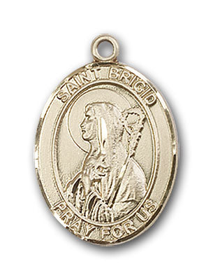 14K Gold Saint Brigid of Ireland Pendant
