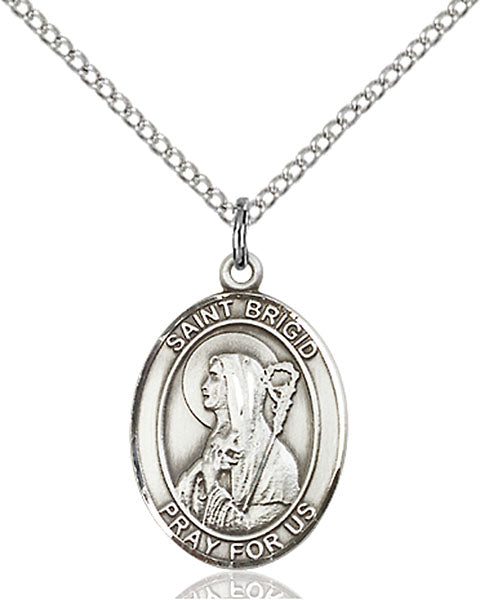 Sterling Silver Saint Brigid of Ireland Necklace Set