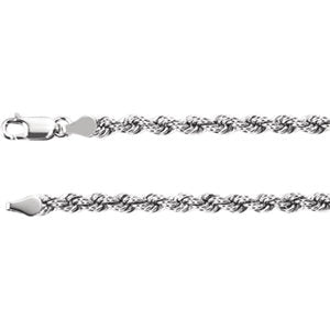 18-inch Rope Chain with Lobster Clasp - 14K White Gold