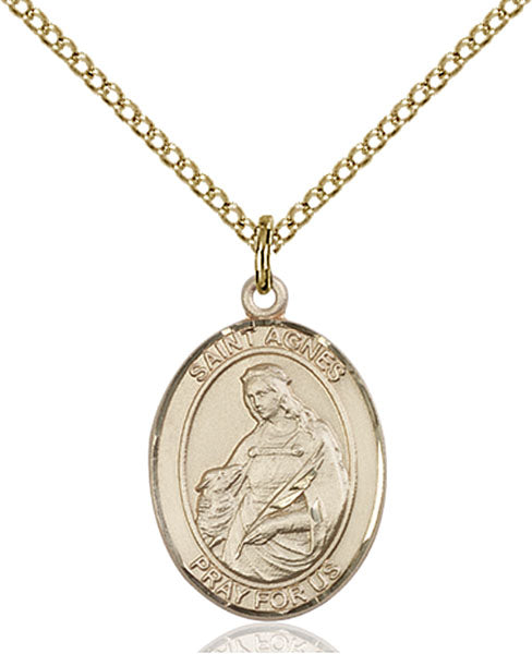 Gold-Filled Saint Agnes of Rome Necklace Set