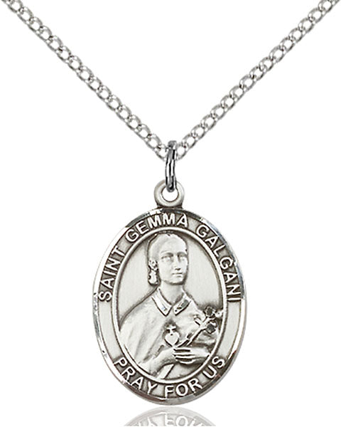 Sterling Silver Saint Gemma Galgani Necklace Set
