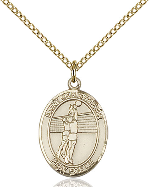Gold-Filled Saint Christopher Volleyball Necklace Set