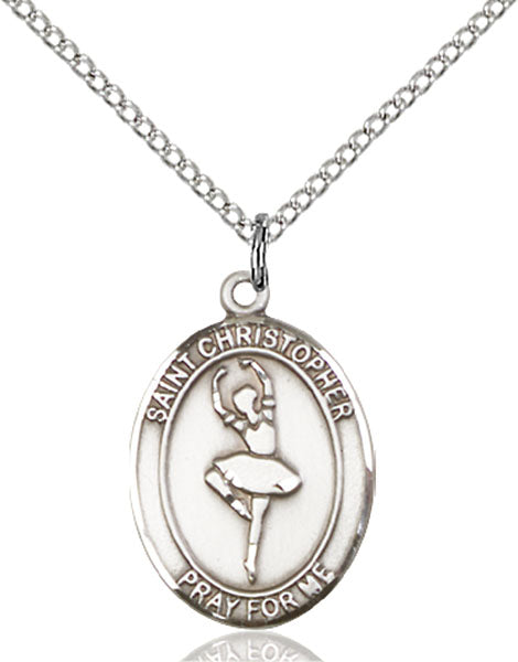 Sterling Silver Saint Christopher Dance Necklace Set