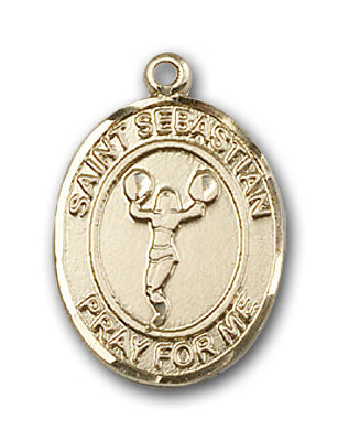 14K Gold Saint Sebastian Cheerleading Pendant