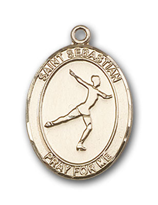 14K Gold Saint Sebastian Figure Skating Pendant