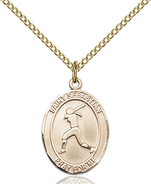 Gold-Filled Saint Sebastian Softball Necklace Set