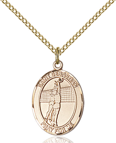 Gold-Filled Saint Sebastian Volleyball Necklace Set