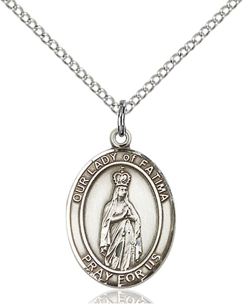 Sterling Silver Our Lady of Fatima Necklace Set
