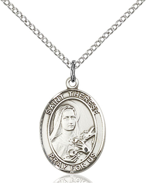 Sterling Silver Saint Therese of Lisieux Necklace Set