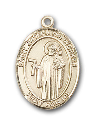 14K Gold Saint Joseph The Worker Pendant