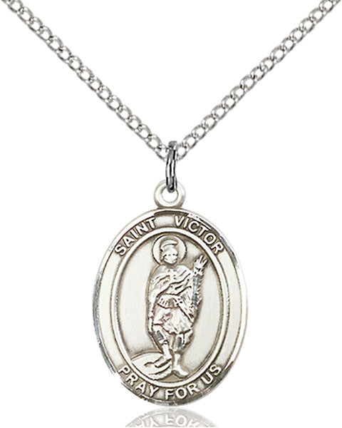 Sterling Silver Saint Victor of Marseilles Necklace Set
