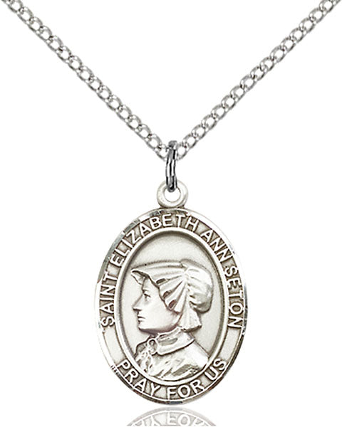 Sterling Silver Saint Elizabeth Ann Seton Necklace Set