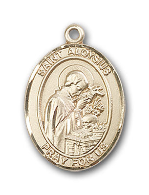 14K Gold Saint Aloysius Gonzaga Pendant