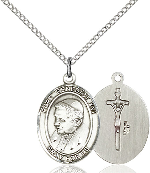 Sterling Silver Pope Benedict XVI Necklace Set