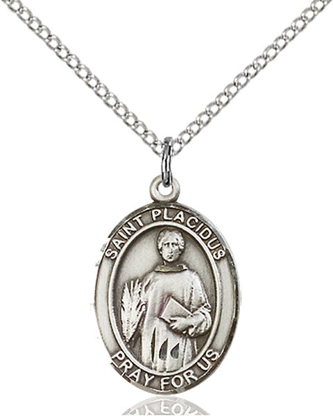 Sterling Silver Saint Placidus Necklace Set