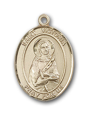 14K Gold Saint Victoria Pendant