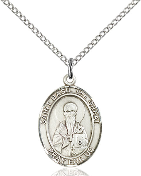 Sterling Silver Saint Basil the Great Necklace Set