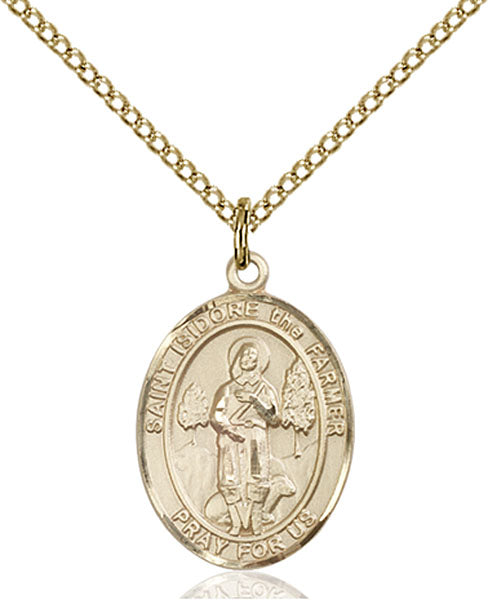 Gold-Filled Saint Isidore the Farmer Necklace Set