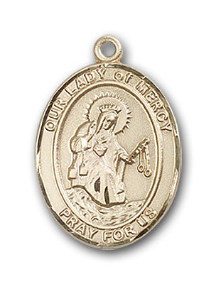 14K Gold OUR LADY of Mercy Pendant