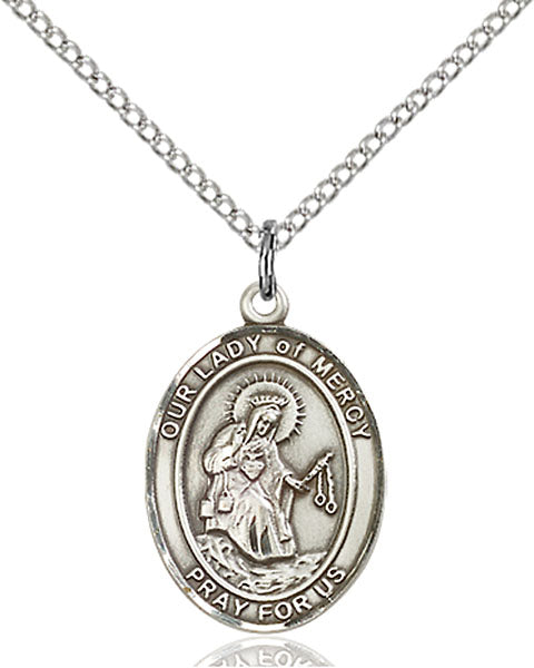 Sterling Silver Our Lady of Mercy Necklace Set