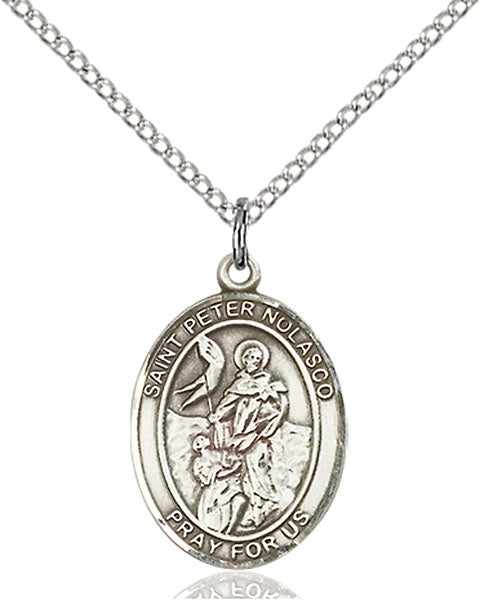 Sterling Silver Saint Peter Nolasco Necklace Set
