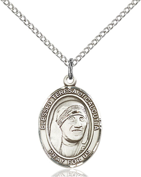 Sterling Silver Blessed Teresa of Calcutta Necklace Set