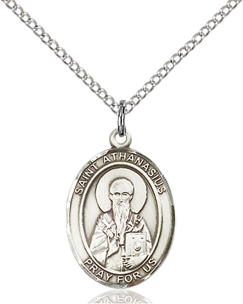 Sterling Silver Saint Athanasius Necklace Set