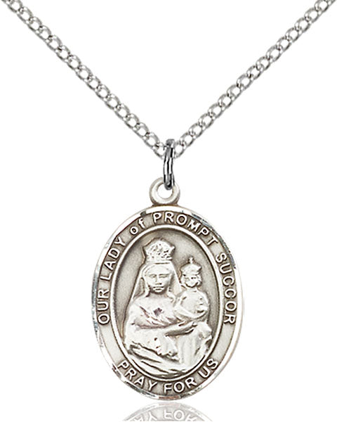 Sterling Silver Our Lady of Prompt Succor Necklace Set