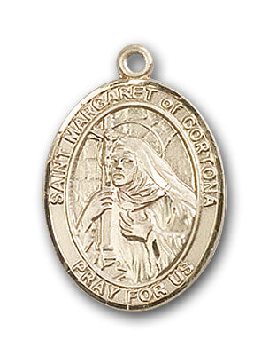 14K Gold Saint Margaret of Cortona Pendant