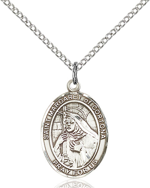 Sterling Silver Saint Margaret of Cortona Necklace Set