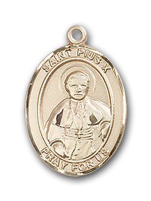 14K Gold Saint Pius X Pendant