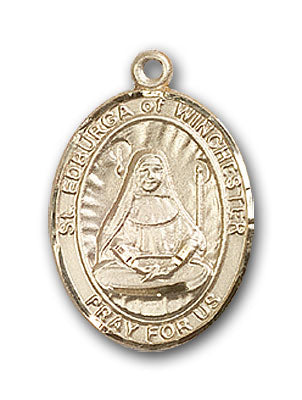 14K Gold Saint Edburga of Winchester Pendant