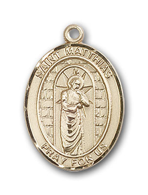 14K Gold Saint Matthias the Apostle Pendant