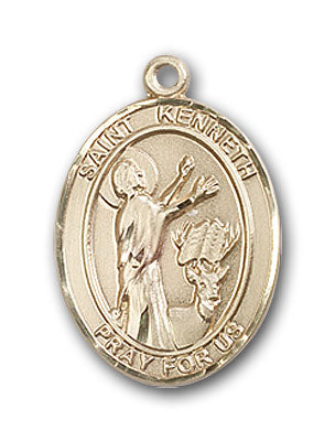 14K Gold Saint Kenneth Pendant