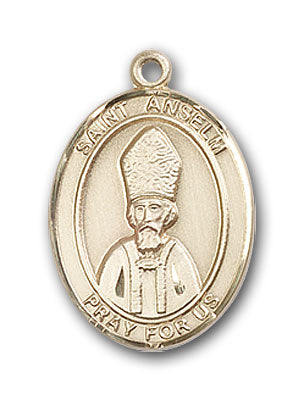 14K Gold Saint Anselm of Canterbury Pendant