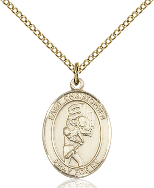 Gold-Filled Saint Christopher Softball Necklace Set
