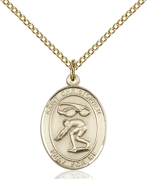 Gold-Filled Saint Christopher Swimming Necklace Set