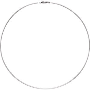 18-inch Round Omega Chain - 18K White