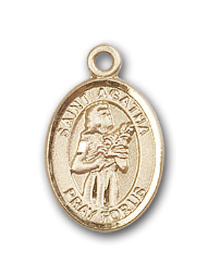 14K Gold Saint Agatha Pendant