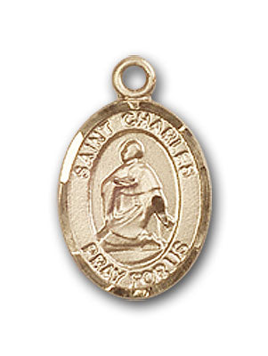 14K Gold Saint Charles Borromeo Pendant
