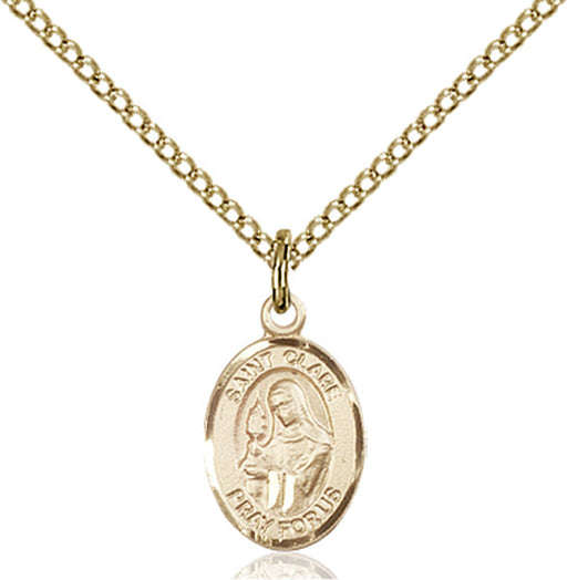Gold-Filled Saint Clare of Assisi Necklace Set