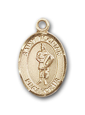 14K Gold Saint Florian Pendant