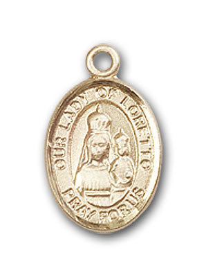 14K Gold OUR LADY of Loretto Pendant