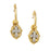 14K Gold-Dipped and Silver-Tone Crystal Drop Hoop Earrings
