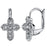 Silver-Tone Crystal Cross Leverback Earrings