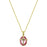 14K Gold-Dipped Light Pink Oval Stone Cross Necklace