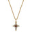 14K Gold-Dipped Dark Red and Crystal Cross Pendant Necklace