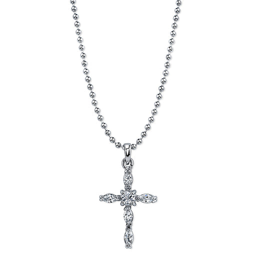 Silver-Tone Cross Pendant Necklace