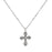 Silver-Tone Imitation Marcasite Cross Pendant Necklace