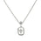 Silver-Tone Frosted Stone with Crystal Cross Necklace